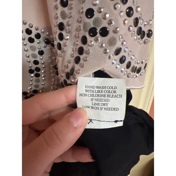 Crystal Doll Medium Black and Beige Embellished Dressy Romper - Picture 6 of 6